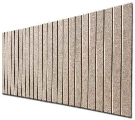 DECCART - Filz Wandpaneele selbstklebend 120x60 cm - Pinnwand - Wandpaneel - 3D Paneele - Wandplatten - Paneele wand - Wall panels - Lamellenwand – Filzbrett – Dunkelbeige