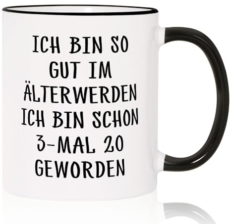 Craftique 60 Geburtstag Mann Frau, Kaffeetasse mit Spruch, 60. Geburtstag, Geschenk zum 60 Jahre Frau, Geschenke für Frauen ab 60 Jahren, 60.TER Geburtstag (311ml)