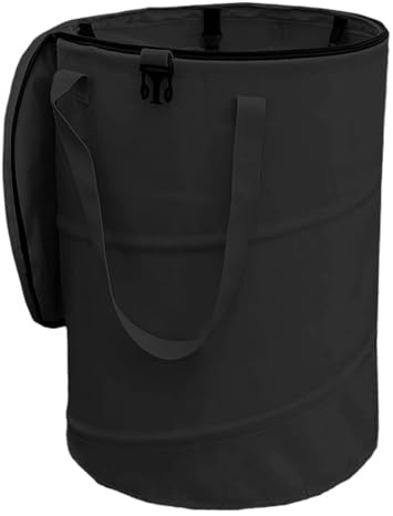 Gettimore Poubelle d'extérieur pliable portable pour camping, pique-nique et barbecue – Poubelle pliable en tissu Oxford 34 x 40 cm, 1 lot est noir