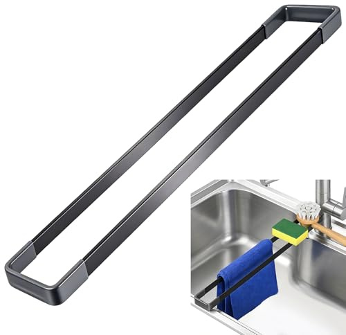 Spülbecken Organizer Schmal Schwammhalter Spülbecken Breit 4cm Lang 43cm | Spüllappenhalter Küche für Spülbürsten, Schwämmen, Lappen, Topfdeckeln