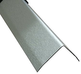 Edelstahl V2A Winkel 3-fach gekantet Winkelblech mit geschliffener Oberfläche Eckwinkel 2 Meter lang Eckschutz für Schnittkanten Kantenschutz (50x 50 mm)
