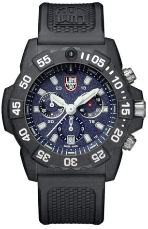Luminox Navy Seal Chronograph XS.3583-45mm Carbonox Case, Blue Dial, Black Rubber Strap, 20ATM Swiss Quartz Movement