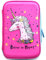 Einhorn-Federmäppchen für Mädchen, niedlicher Stifthalter für Vorschule, Kindergarten und Elementar, mit Fächern, pinke Tasche mit Reißverschluss (rosa Einhorn) (rosa Einhorn)