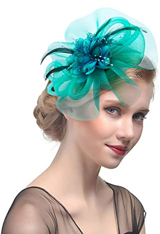 Épingle à Cheveux Bride Fascinator Chapeau Bibis Mariage Coiffure Femme Voilette en Maille Bandeau Nuptiale élégantes pour Cocktail Mariage Cérémonie Églises Photographe Fête Soirée Déguisement