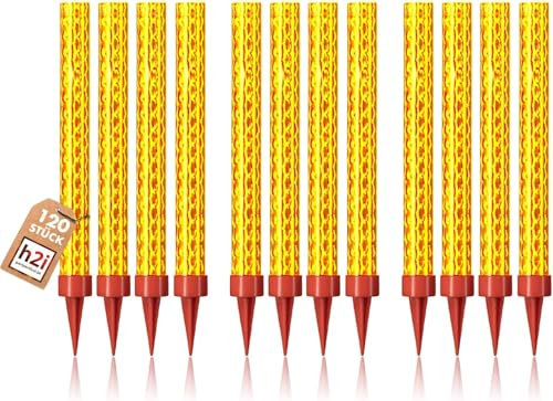 120 Stück je 12 cm h2i Eissterne Eisfontäne Sprühkerze für Verlobung-Hochzeit-Geburtstag Jugend-Party-Tisch-Feuerwerk Deko für Kuchen Torten Flaschen + unser h2i Feuerzeug