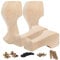 La Vane 4 inch / 10cm Wooden Furniture Legs, Set of 4 European Style Solid Wood Carving Unfinished Furniture Replacement Feet Decoration for Sofa Cabinet Wardrobe Table Loveseat