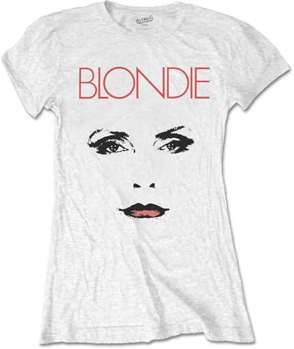 Blondie T Shirt Staredown Debbie Harry Logo Official Womens Skinny Fit White S