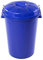 Plastiforte Cubo de Basura con Tapa 100 litros basurero Azul Asas de presión