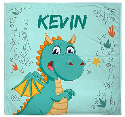 LolaPix Babydecke Personalisiert mit Name. Neugeborene Geschenke. Verschiedene Designs. Drache