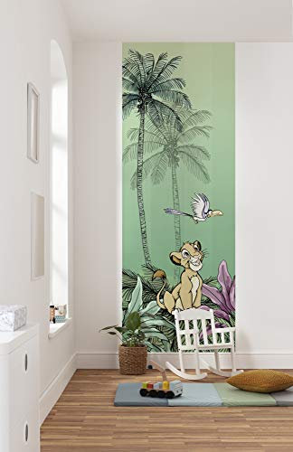 Komar Disney DX2-019 Papier peint photo non tissé Motif jungle Simba Dimensions : 100 x 280 cm (largeur x hauteur) Largeur de la bande 50 cm Vert