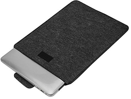 Kafuty 13 Zoll Portable Business Slim Laptop Sleeve Tasche, Umschlag-förmige Anti-Kollisions-Filz-Computer-Tasche für Tablet, Handy(Balck)