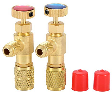 gohantee 2 Stk Füllung Kühlmittel Sicherheitsventil, Schnellkupplung, Klimaanlage R12 R22 R410 Verbindung Adapter, 1/4 Zoll männlich auf 1/4 Zoll weiblich, 1/4 Zoll männlich auf 5/16 Zoll weiblich
