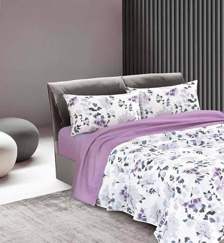 PARAH - Set Lenzuola - Completo Letto Matrimoniale - 100% Raso Di Cotone - Made in Italy