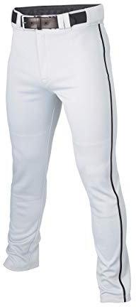 Easton Jungen Rival+ Baseball Pants | Full Length Semi-Relaxed Fit | Youth Sizes | Piped | Multiple Colors Hose, weiß/schwarz, Medium