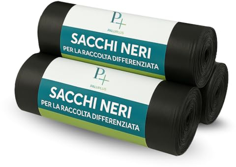 Virsus Sacchi Neri Grandi Resistenti Sacchi Spazzatura condominiali 90x120 cm 120 Litri varie quantità (60)