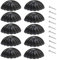 KanDery Vintage Shell Cabinet Knobs, Retro & Chic Carved Drawer Handles, Semicircle Furniture Door Handles, Half Moon Shape, Black