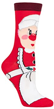 SockShop Lazy Panda Men's and Ladies' Bamboo Christmas Socks (Pack of 1) (Mrs Claus, 4-8)