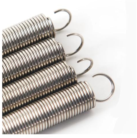MMLFX 5pcs Dual Hook Small Tension Spring 304 Stainless steel Extension spring wire dia 1mm Outer dia 10mm Length 30-100mm (Size : 40mm)
