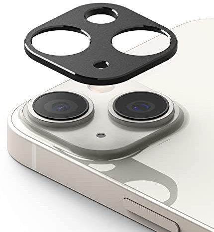 Ringke Camera Styling Compatible with iPhone 14, iPhone 14 Plus Camera Lens Protector, Aluminium Frame Tough Protective Adhesive Cover Sticker - Black