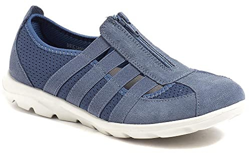 Leather Slip-On Shoes - Denim Size 7