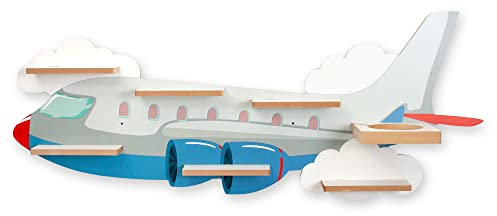 Regal „Flugzeug“ geeignet für Toniebox und Tonies inkl. 40 Metallplättchen für Flexible Befestigung der Tonie Figuren (Flugzeug)
