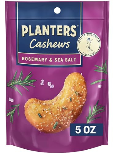 PLANTERS Cashews Rosemary & Sea Salt - Trail Mix Snack Packs - Snack with Rosemary & Sea Salt, Party Trail Mix, 5 Oz Bag, Pack of 1