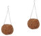 Yardwe 2pièces Panier Suspendu Fibre De Fait Main Pot De Fleurs Décoratif Modèle Couleur Marron Maison Jardin Balcon