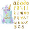 KOBOKO Cake Topper Personalisiert Buchstaben Deko Torte Gold Kuchen Dekoration Geburtstag Acryl, A-Z Tortendeko Kleinbuchstaben Tortenaufsatz Set für Hochzeit Jubiläum Party