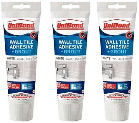 Wall Tile Adhesive & Grout White 3 x 300g Unibond