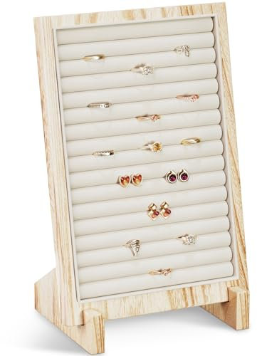 Lolalet Porte Bagues Affichage, Présentoir Bagues en Bois, Porte Bijoux pour Vendeurs Foires -Original