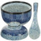 Amosfun Japanese Style Miso Soup Bowl with Lid, Ceramic Miso Soup Serving Bowl with Spoon, Small Steaming Cup, Traditional Japnese Tableware