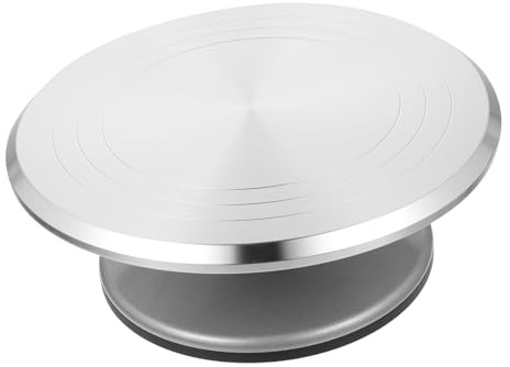 Alipis Aluminum Alloy Cake Decorating Turntable 10-inch Small Rotating Cake Stand for Easy Decorating and Serving