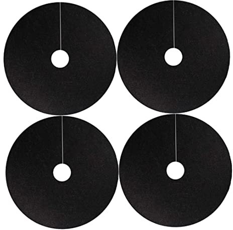 BEAHING Baummulchring, Baumschutzmatte, Baummulch Ring wiederverwendbares Nicht gewebter Baumschutzmatte Unkraut Barrie Matte für Unkrautsteuerung Schwarzer Außendurchmesser 20,5 Zoll 4pcs