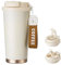 VETIN Kaffeebecher To Go, Edelsthal Thermobecher 530ml, BPA-freier Travel Mug mit Isolierung, Flip Straw Thermobecher mit Strohhalm, Auslaufsicherer Thermobecher für Kaffee & Tee (Weiß)