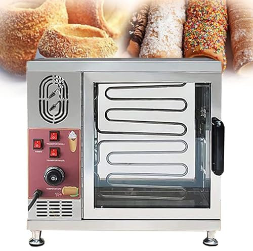 SCHYWL Commercial Chimney Cake Oven Electric Machine With Roller, 3200W Cake Pop Roller Machine, Ice Cream Cone Grill Maker, Perfect For Restaurant Home Kitchen Snack Bar(8sticks)