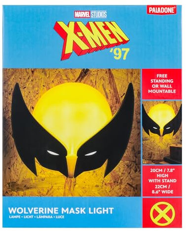 X-Men Paladone Wolverine Mask Light | Officially Licensed Marvel Merchandise | Novelty Light | USB & Battery Powered | Desk Lamp | Wall Mountable Light | Comic Decor | Collectable Marvel Movie Gift