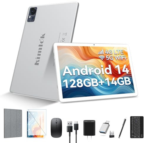 Tableta Android 14 2024 más reciente de 10 pulgadas Octa-Core, 128 GB ROM + 14 GB RAM (8+6 Virtual)+1 TB Expand, tableta celular dual 4G con cámara de 13 MP + 8 MP, WiFi 5G, tableta 2 en 1 con