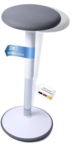 ERGOOCEAN® ergonomischer Bürohocker | ergonomischer Sitzhocker höhenverstellbar von 56 bis 81CM | Ergonomischer Hocker mit Schwingeffekt | Schreibtischhocker zur Stärkung des Rückens | rutschfest