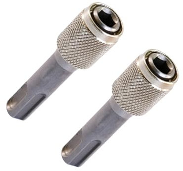 2 Stück SDS Plus Adapter 6,35mm,Sechskantschaft Bohrerhalter Konverter,Silber Bithalter für Schlagbohrer,Erdbohrer,Tiefenerder,Erdungsspieß,Perfekt für industrielle Anwendungen,Heimwerkerprojekte