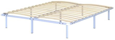 i-flair Metallbett mit Lattenrost NAMARA 180x200 cm - Höhe: 28 cm, stabiles Gästebett mit Stauraum auf Füßen, geeignet für alle Matratzen - Weiß
