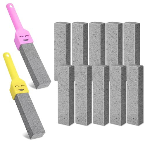 Lot de 11 blocs de nettoyage pour WC, pierre ponce avec poignée, pour toilettes, barbecue, cuisine