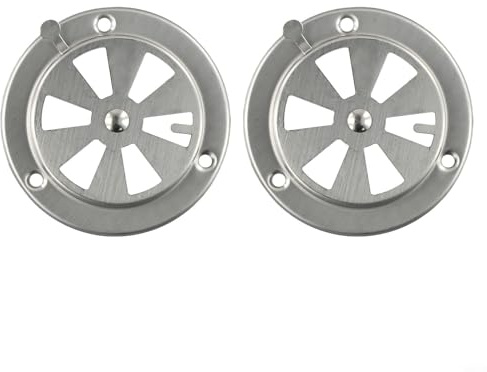 Honseadek Set Of 2 BBQ Smokers Air Vent Sets, Grill Damper Vents, Stainless Steel Adjustable Vent Hole, Efficiently Manage Airflow