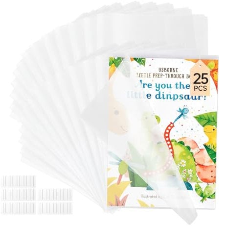 FRETONBA Forro Libros DIN A4 Engrosada, 25 Piezas Cubierta de Libro, Funda Libro Transparente Resistente al Desgaste, Protector Libros de Lectura con Etiquetas, Book Covers para Escuelas, Oficinas