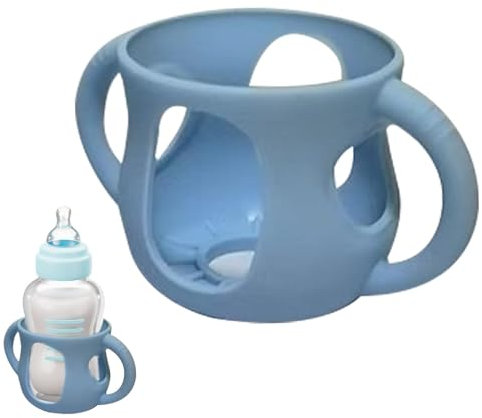 Housse en silicone pour biberon en verre, housse en silicone avec poignées, porte-biberon anti-chute et anti-chocs, passe au lave-vaisselle