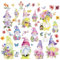 CRASPIRE 8 Sheets Gnome Window Decal Large Spring Flower Butterfly Peel and Sticker Waterproof Vinyl Wall Art Glass Window Sticker Cling for Classroom Bedroom TV Wall Home Party Decorations 5.7x7.87