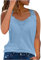 Vest Tops for Women UK Lace Summer Tops Sleeveless Vest T Shirts Loose Tunic Shirt Cotton Camisole Top Ladies Casual Tee Shirts Going Out Top Summer Tee Tops Cami Shirt Lace Blouses Sky Blue