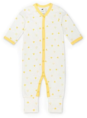 MONICA + ANDY On The Go Baby One Piece, Size 6-9 Months, Yellow Triangles, 100% Organic Baby Clothes for Girls and Boys, Unisex, Sustainable Super Soft Fabric, Sizes for Preemie, Newborn, & Infant