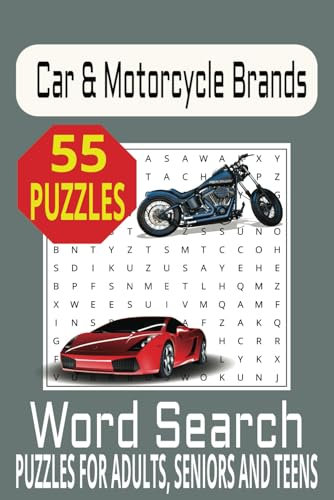Car and Motorcycles Word Search Puzzle Book: Word Searches with Easy-to-Read Print about Cars, Motorcycles, and More | 6x9 inches, 110 Pages | 50+ ... Gifts for Vacations, Holidays, and Free Times