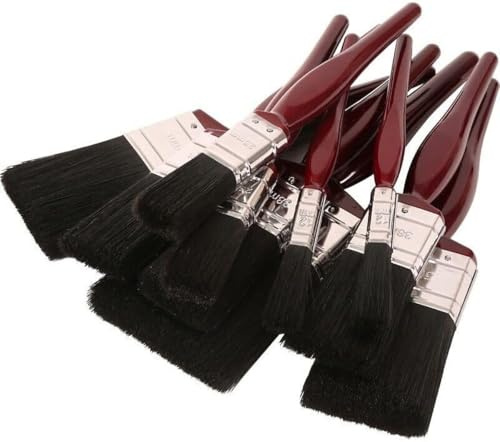 Paint Brush Set, 10 Pieces, Mixed Sizes 0.5-3 inch, Professional Decoraters/Art Brushes