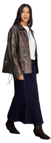 WAREHOUSE Denim Fishtail Midi Skirt, 12, Indigo